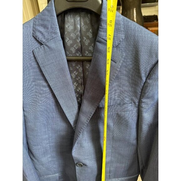 PSYCHO BUNNY 100% Wool Navy Blue Two Button Blazer Coat - Picture 4 of 5